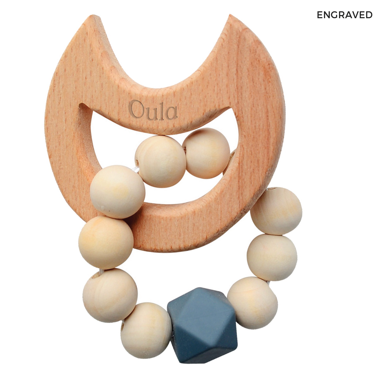 Oula Health - Moon shaped Wood Teething Toy